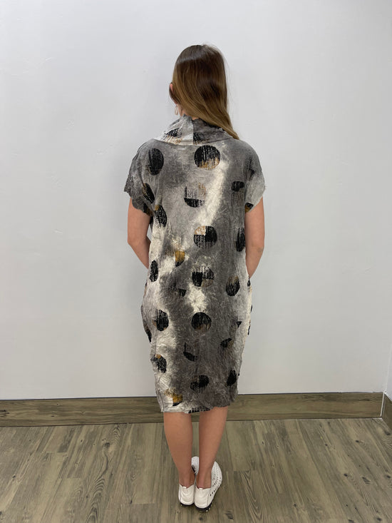 Short Sleeve Nimbus Gray Bubble Dress