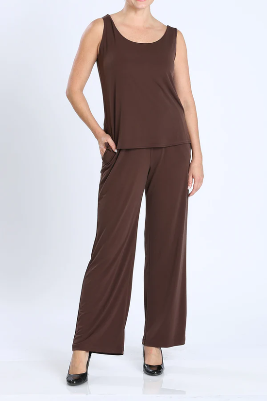 Chocolate Brown straight Pant with Pockets