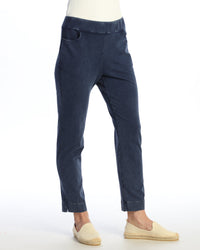 Denim Mineral Washed Slim Pant with Pockets and Split Ankle Hem - PRE ORDER