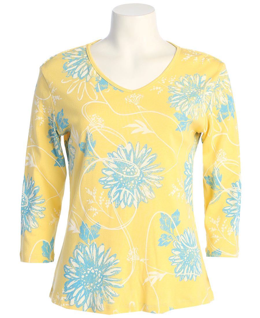 Juliet Yellow Cotton Baby Rib Top