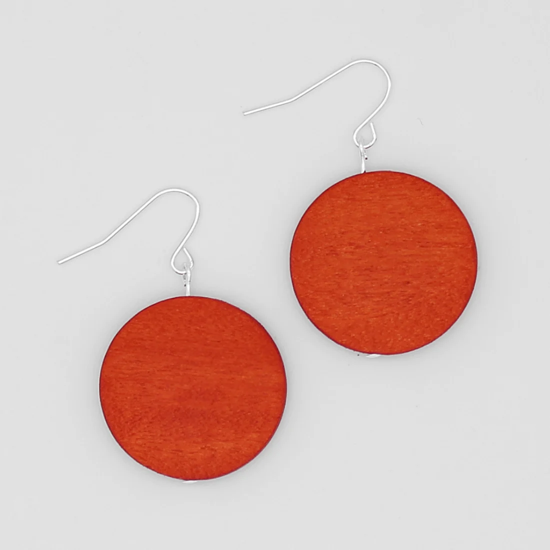 Orange Wooden Dot Earrings