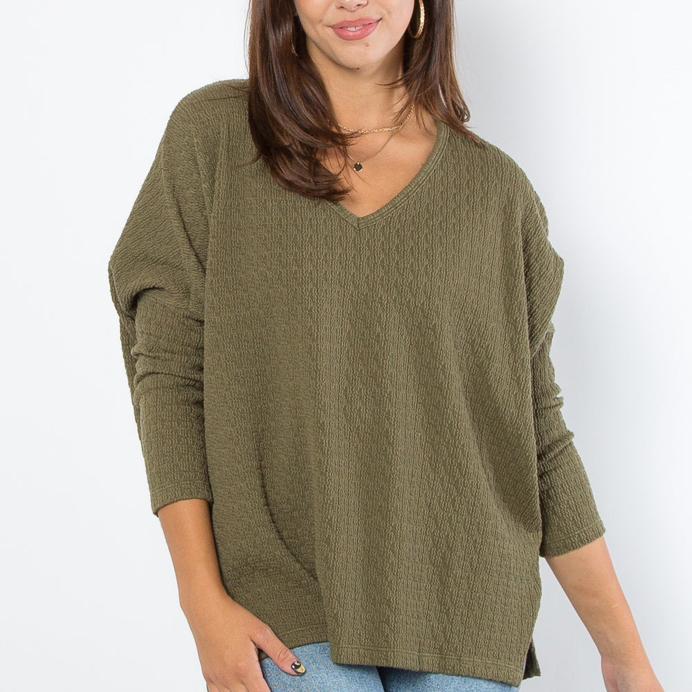 Olive Green Keyhole Sweater