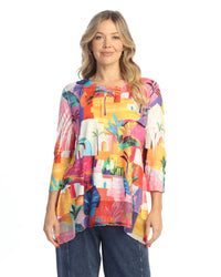 Cancun Chiffon Contrast Tunic Top