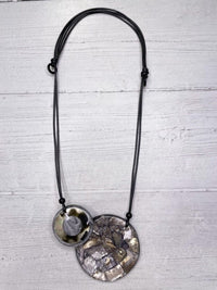 Silver Double Circle Pendant Necklace