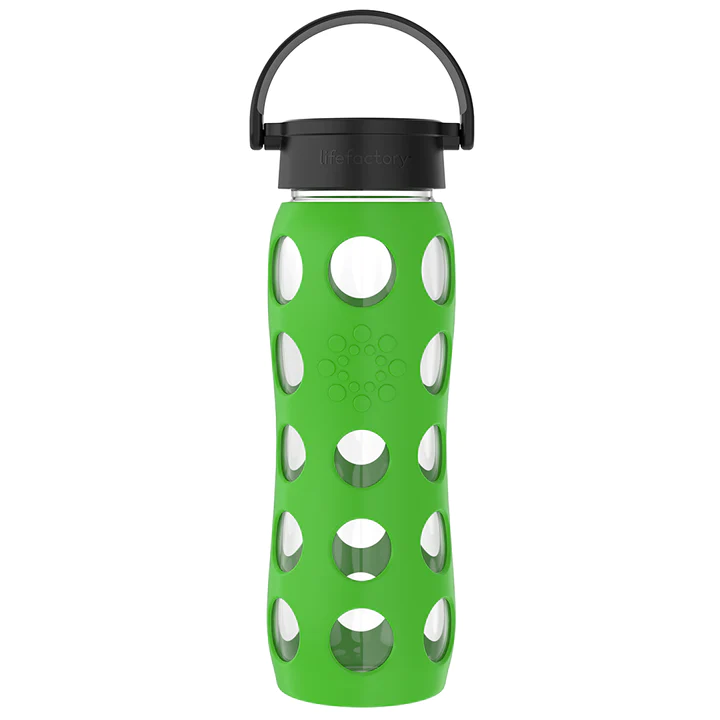 Lime Green 22oz Glass Water Bottle