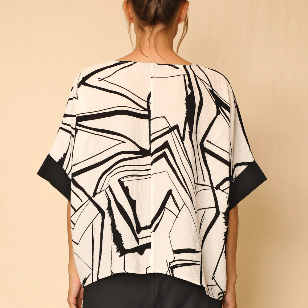 
                  
                    Salt & Coal Pattern Short Sleeve Angeline Top
                  
                