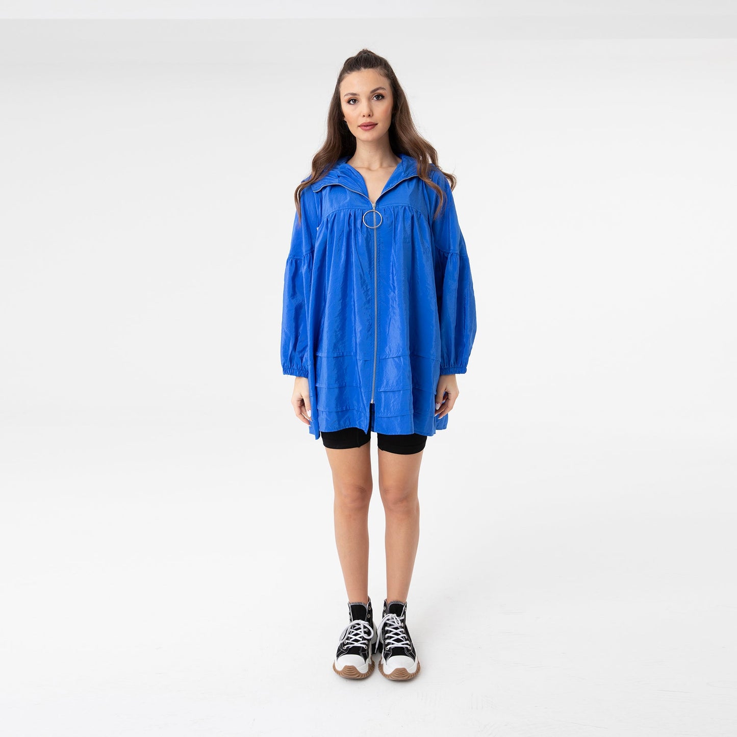Load image into Gallery viewer, Royal Blue Zip Up Windbreaker Jacket - One Size
