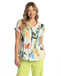Lemonade Pattern Cotton Modal Short Sleeve Top