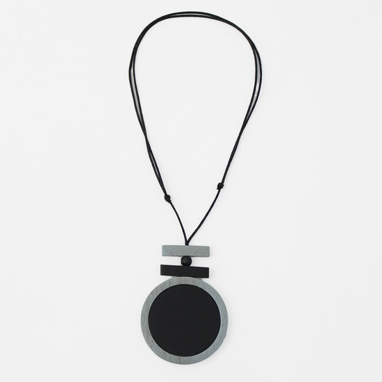 Black Circle Pendant Necklace