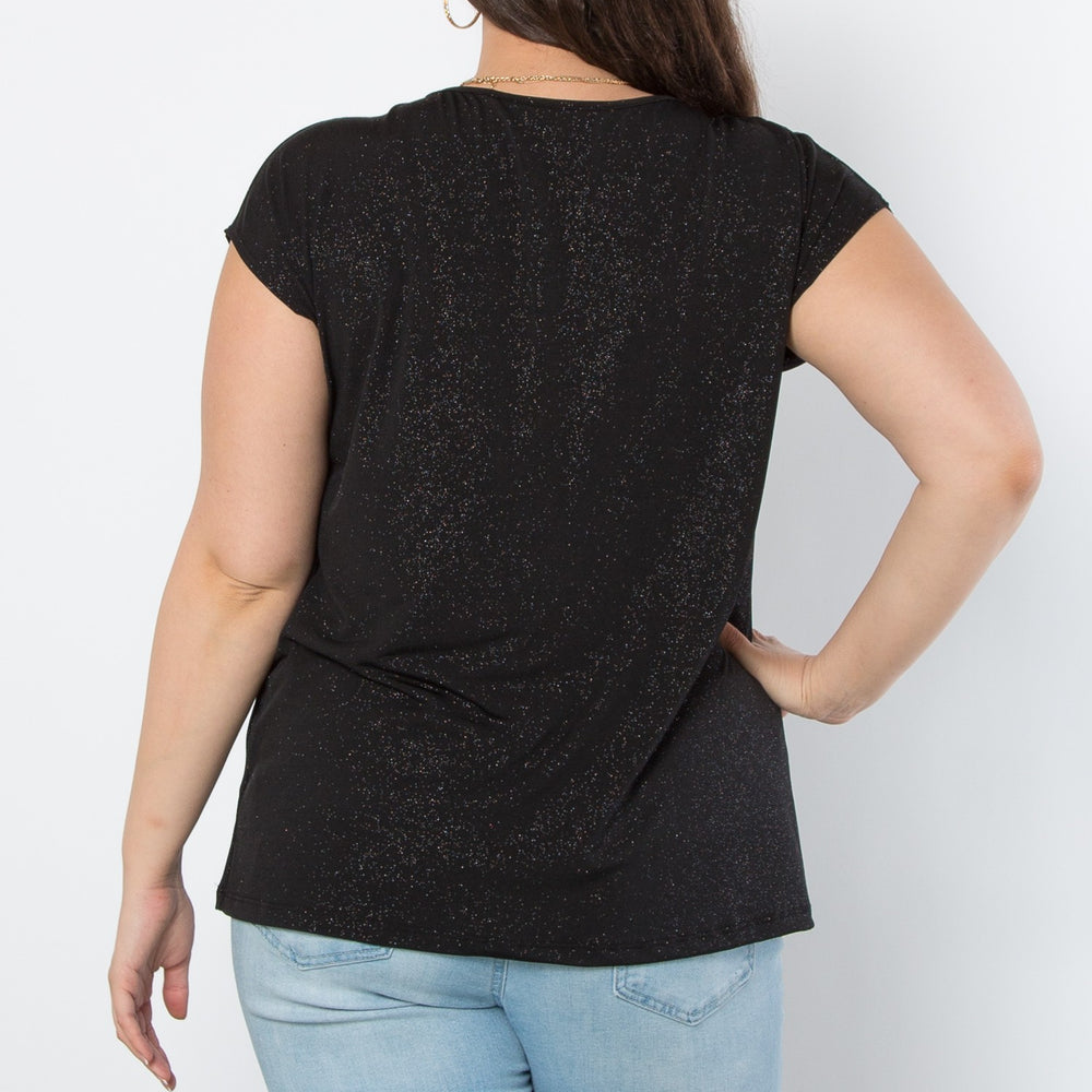 
                  
                    Black Glitter Short Sleeve Top
                  
                