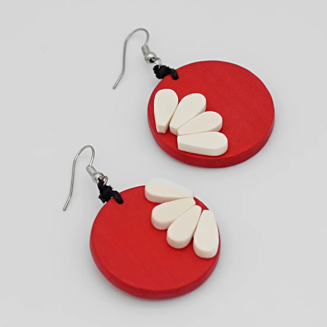 Vibrant Red Flower Earrings