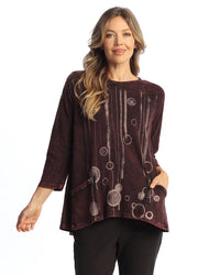 Wine 100% Cotton Slub Patch Pocket Tunic