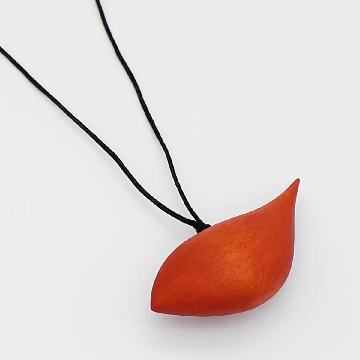 Orange Wooden Bird Adjustable Necklace