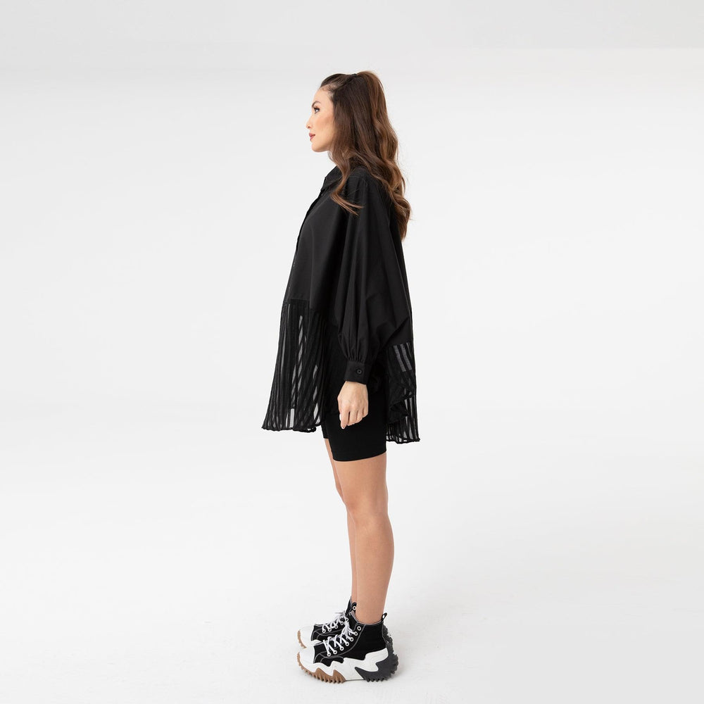 
                  
                    Black Oversized 1/4 Button Up Blouse
                  
                