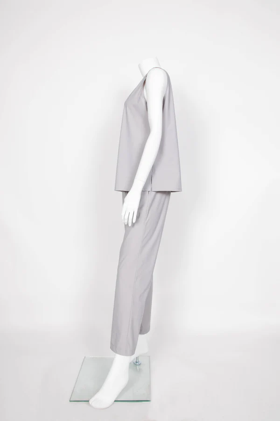 Gray Straight Pant with Pockets