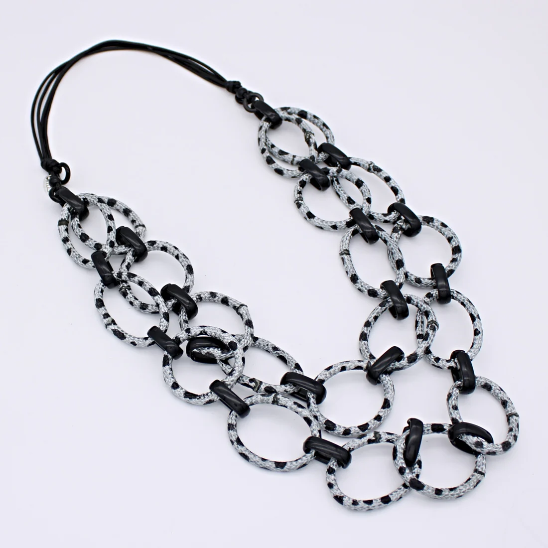Black and White Circle Necklace