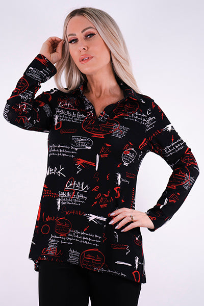 Load image into Gallery viewer, Black Printed Modal Pullover Top
