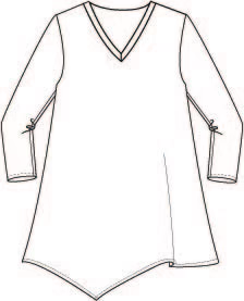 Holiday Asymmetric 3/4 Sleeve Tunic