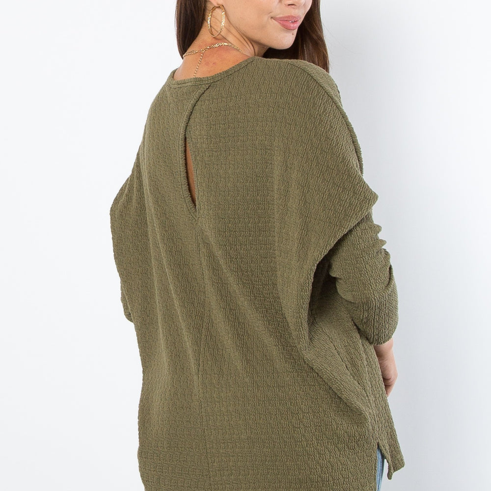 Olive Green Keyhole Sweater