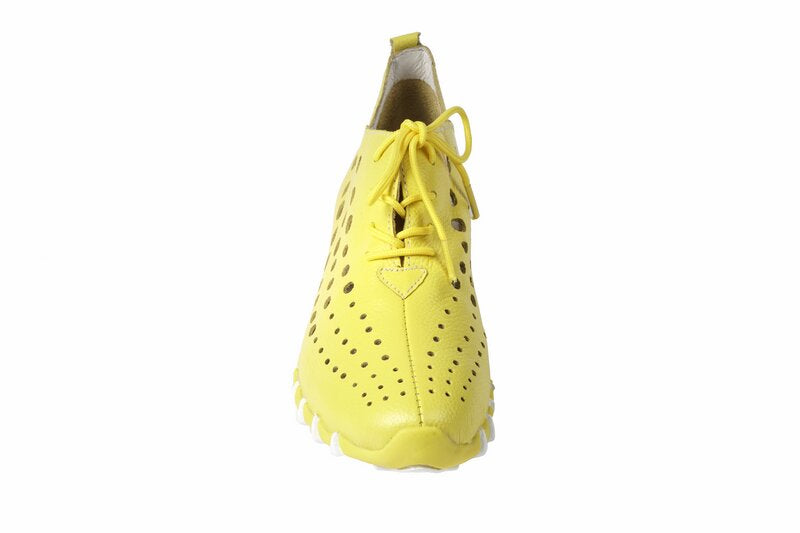 Load image into Gallery viewer, Yellow Leather Lace Shoes
