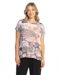 Scrapbook Crinkle Short Sleeve top with Pocket
