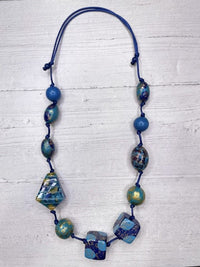 Blue Fun Resin Adjustable Necklace