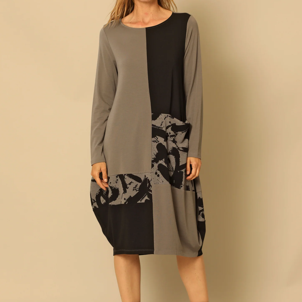 
                  
                    Slate Long Sleeve Pattern Samara Dress
                  
                