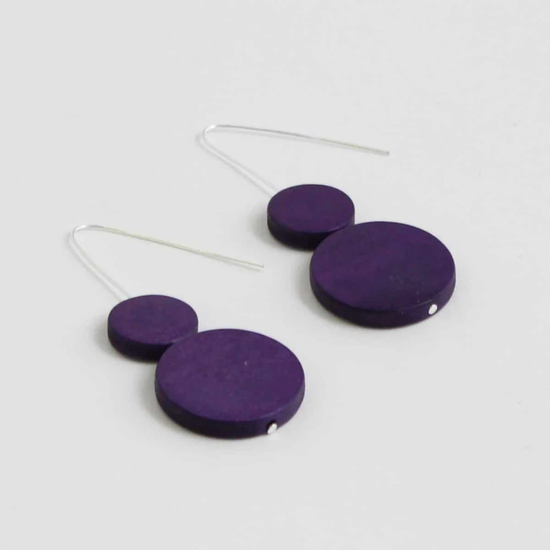Purple Double Bead Sara Earrings