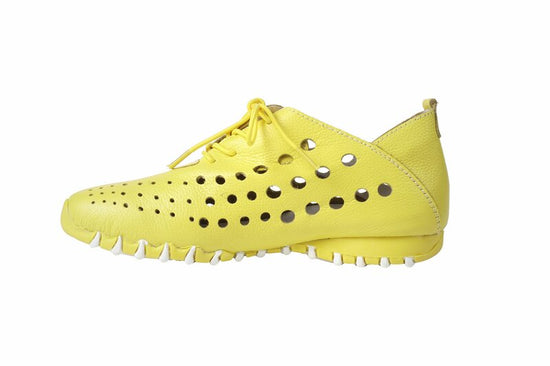 Load image into Gallery viewer, Yellow Leather Lace Shoes
