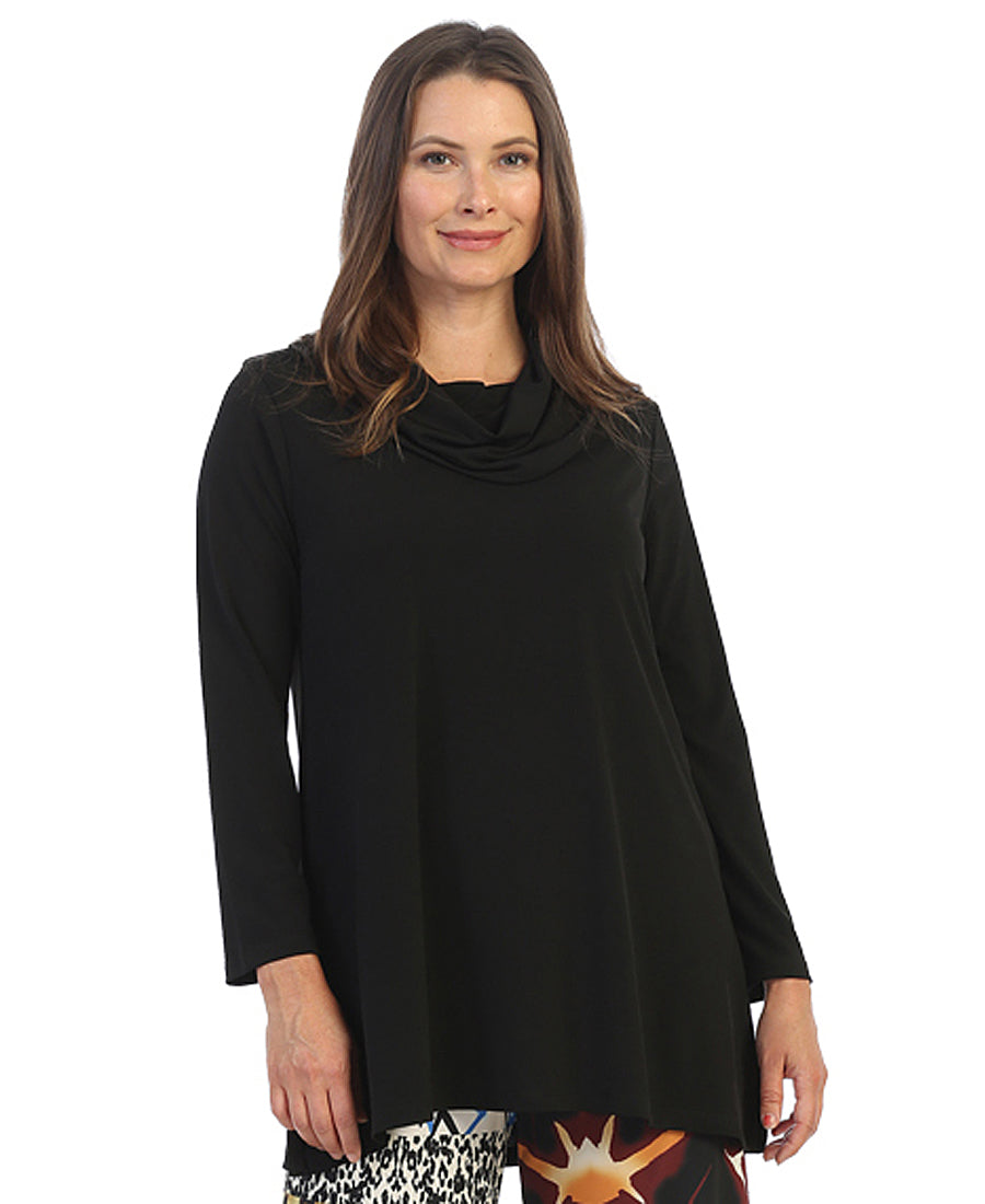 Ity Knit Print Polyester Contrast Tunic