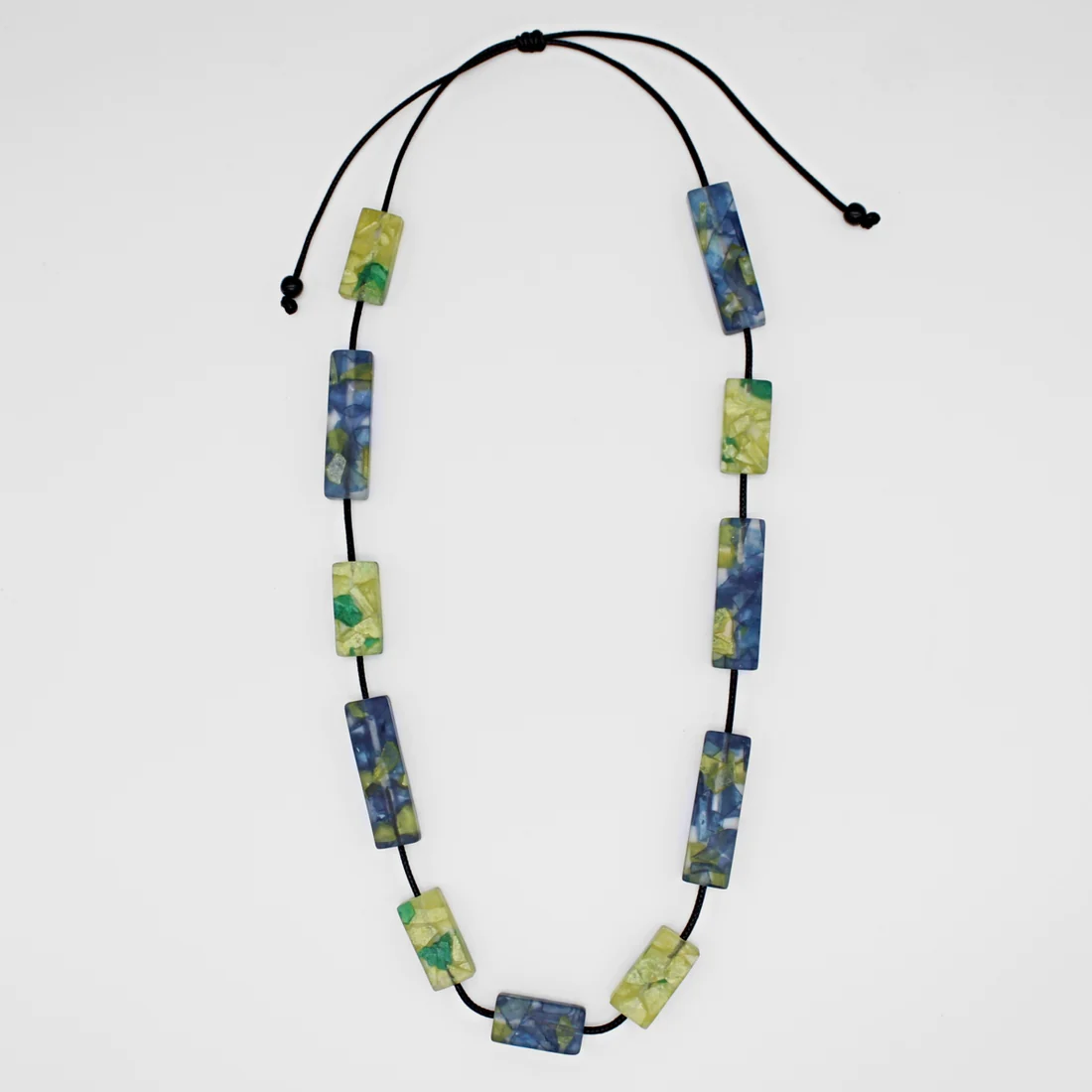 Vega Green Rectangular Necklace