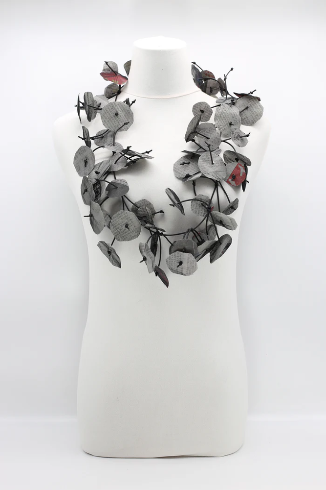 Hand Cut Recycled NewsPaper Necklace