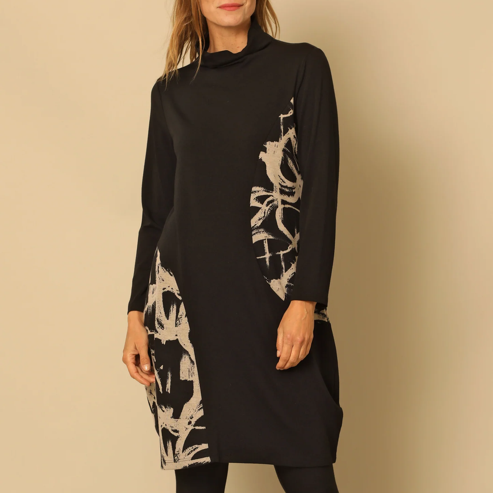 
                  
                    Black Long Sleeve Cowl Neck Trinity Dress
                  
                