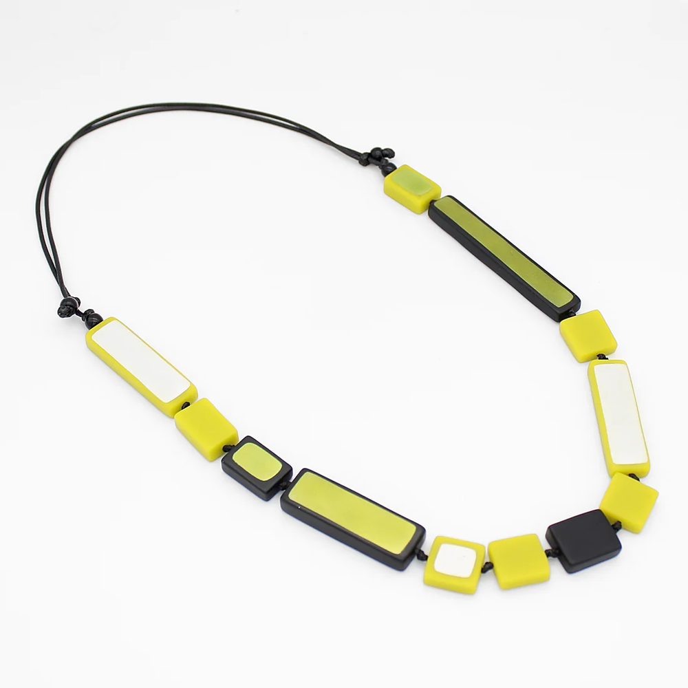 
                  
                    Lime Green Rectangle Statement Necklace
                  
                