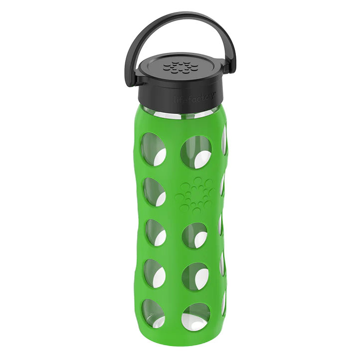 Lime Green 22oz Glass Water Bottle