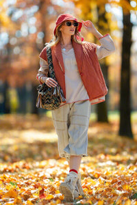 Burnt Orange Cap Sleeve Quilted Lined Vest