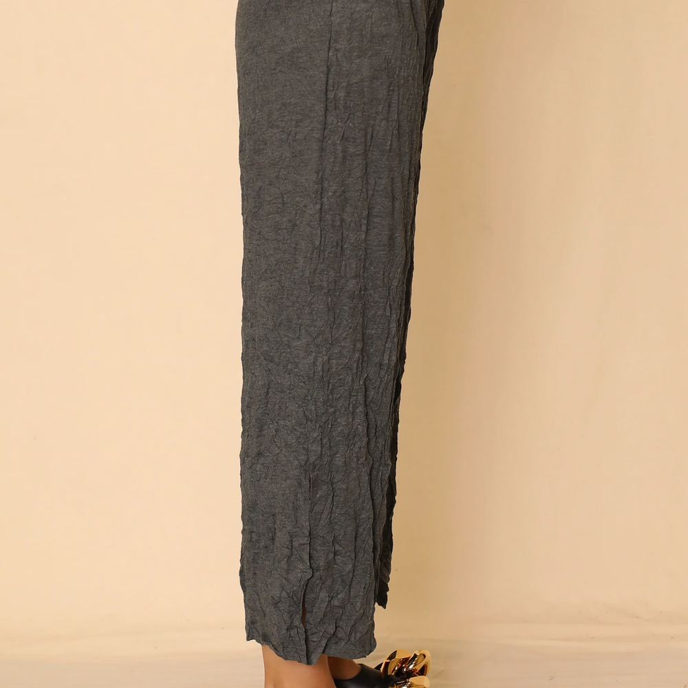 
                  
                    Larshell Crinkle Pant with Side Slits - Charcoal
                  
                