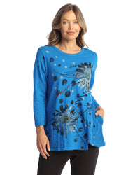 Royal Blue Mineral Washed Tunic with Pocket