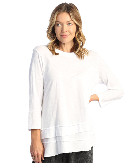 Load image into Gallery viewer, White Mineral Washed 100% Cotton Slub Layered Tunic
