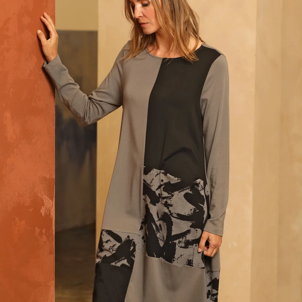 
                  
                    Slate Long Sleeve Pattern Samara Dress
                  
                