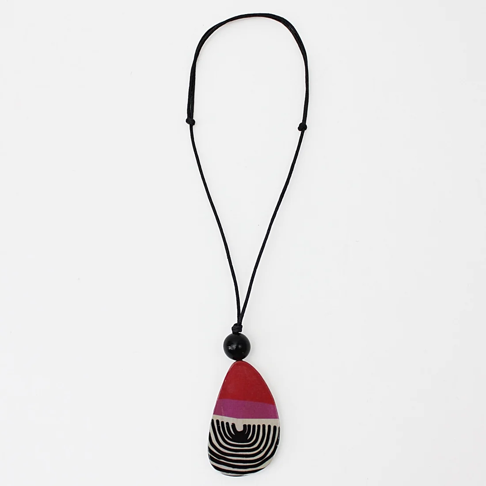 Red Teardrop Jasmine Pendant