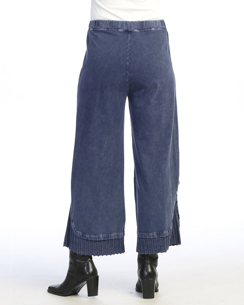 
                  
                    Denim Mineral Washed Wide Leg Pant with Rib Contrast
                  
                