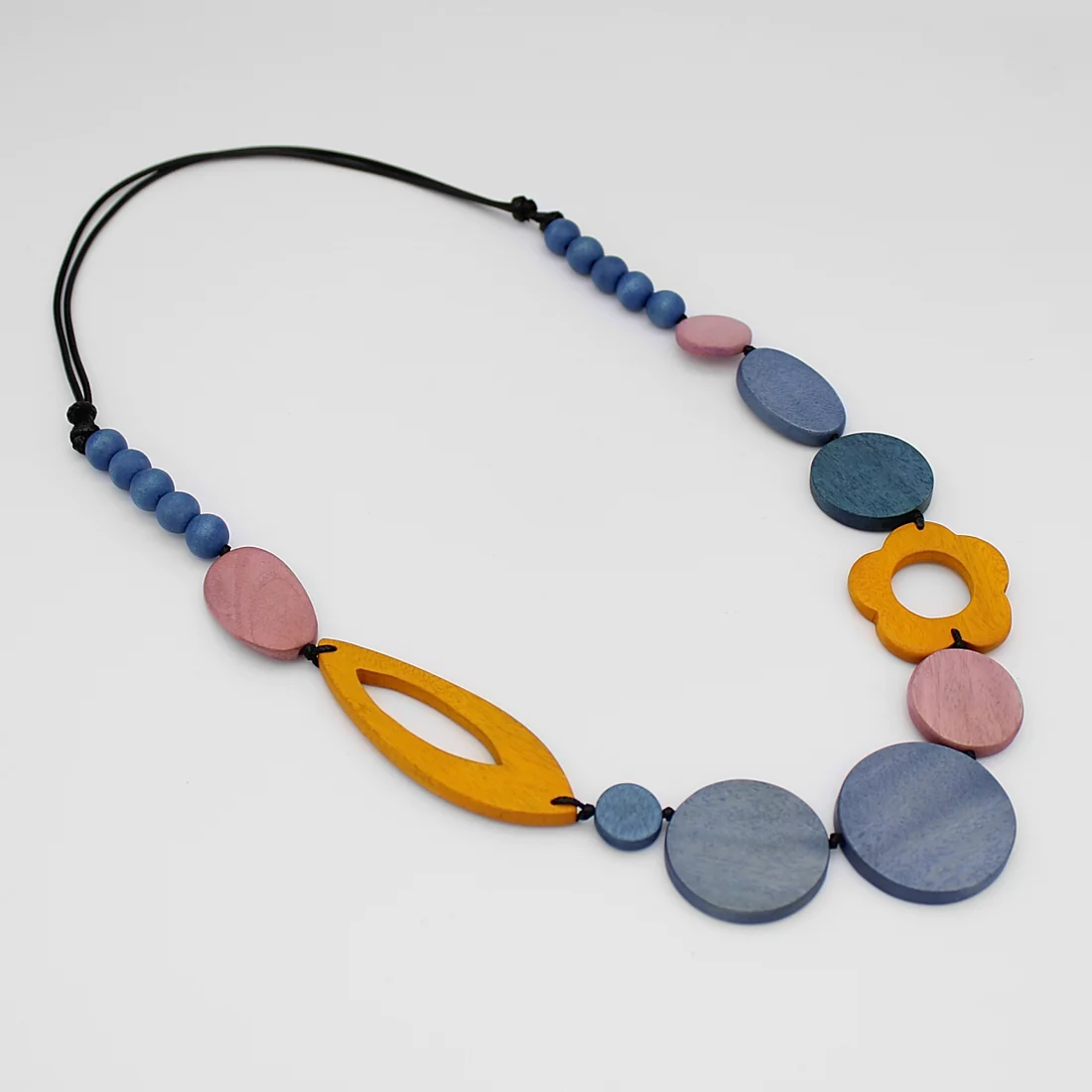 Multicolor Statement Wood Necklace