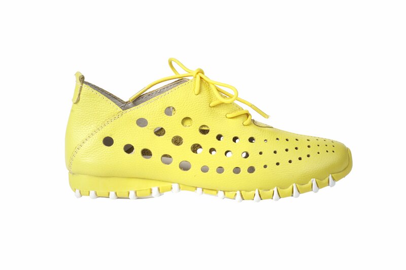 Yellow Leather Lace Shoes