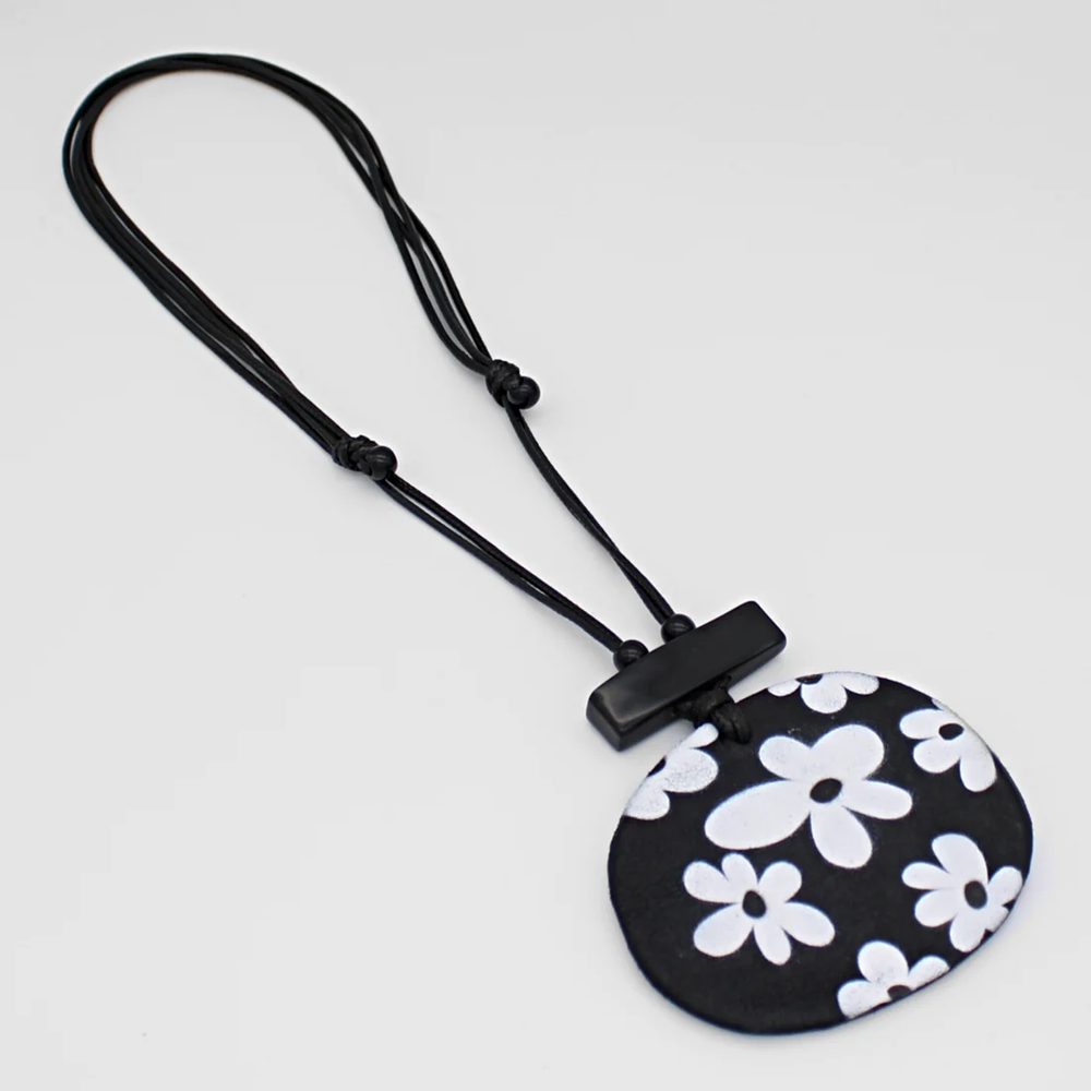 Daisy Leather Pendant