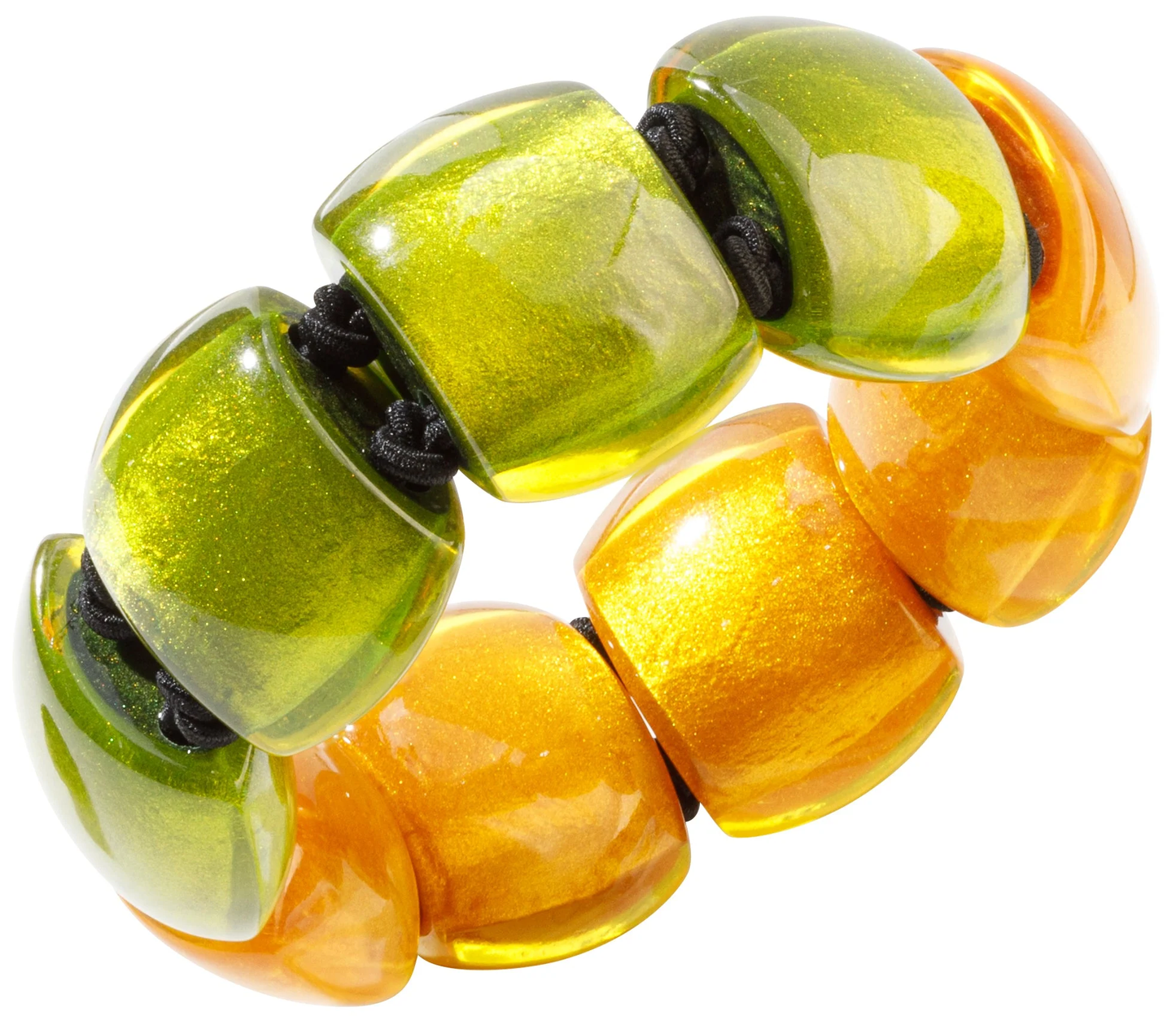 Green and Gold Cube Bracelet