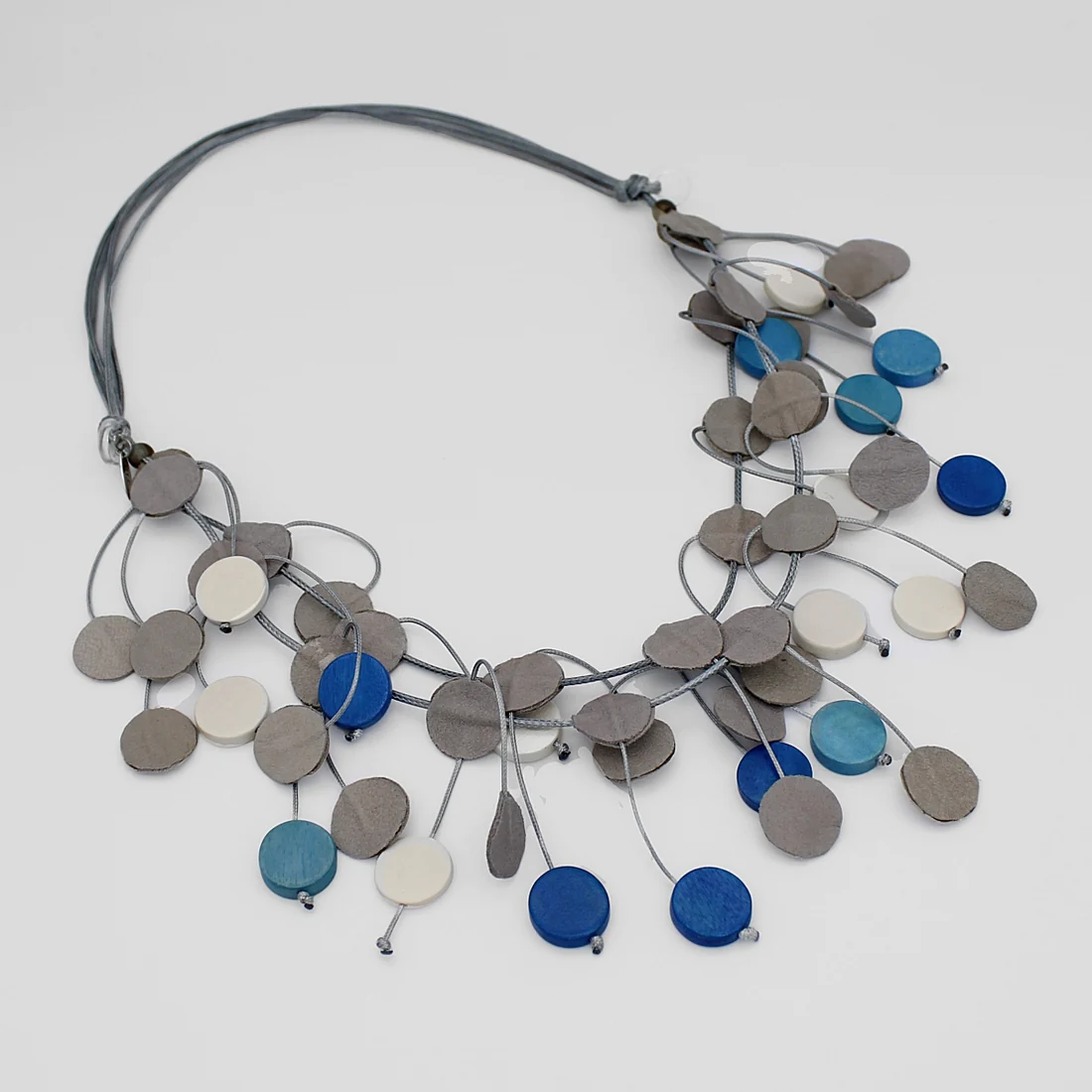 Blue Grey Dangle Necklace