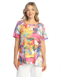 Cancun Burnout Tunic Top with Patch Pockets