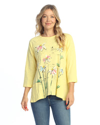 Banana Yellow Mineral Wash Tunic with Patch Pockets