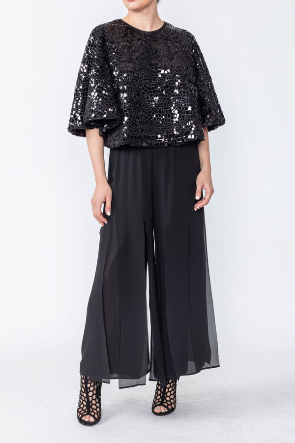 
                  
                    Black Flowy Overlay Pant
                  
                